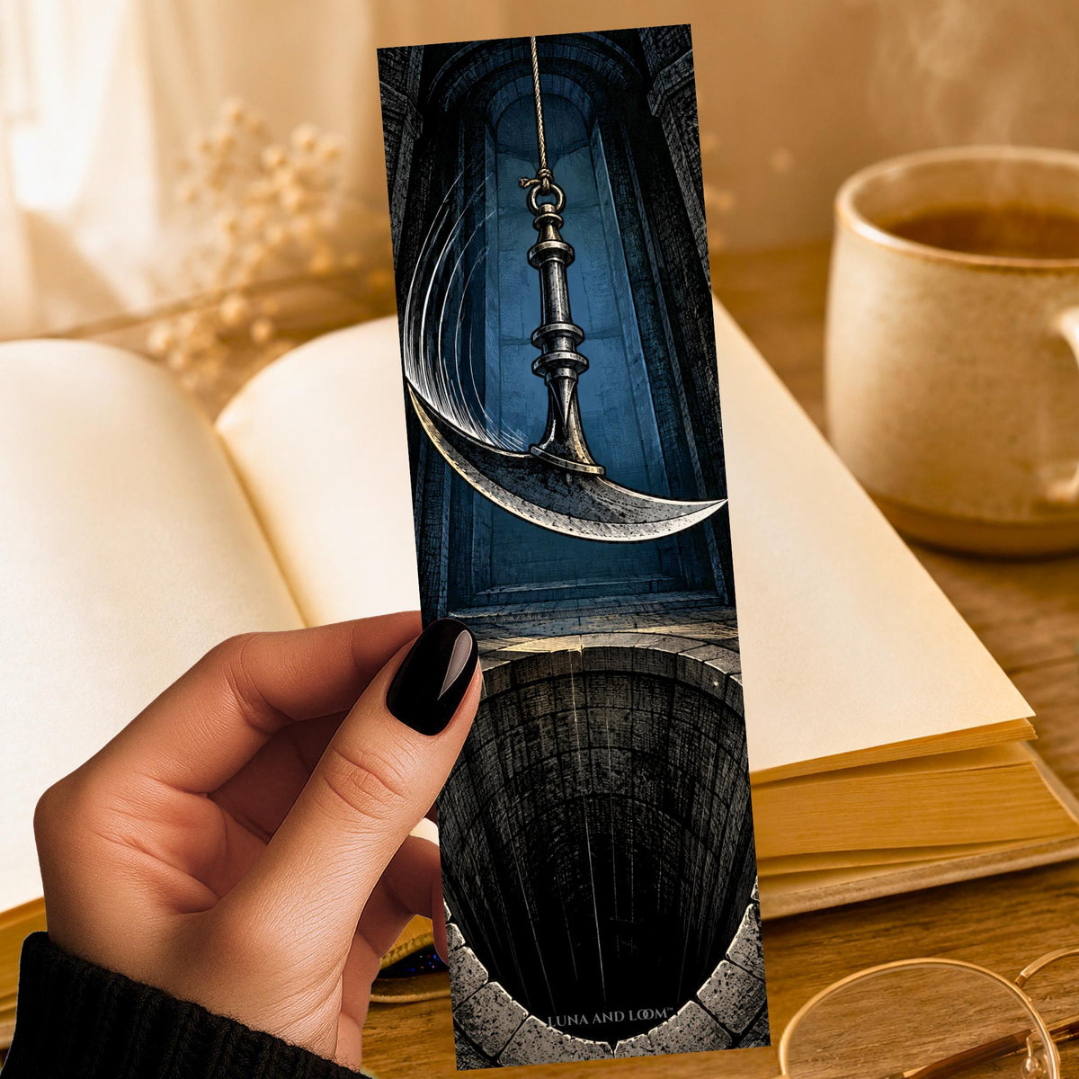 Pit And Pendulum Bookmark | Edgar Allan Poe Gift | Swinging Blade Page Marker | Gothic Horror Book Gift