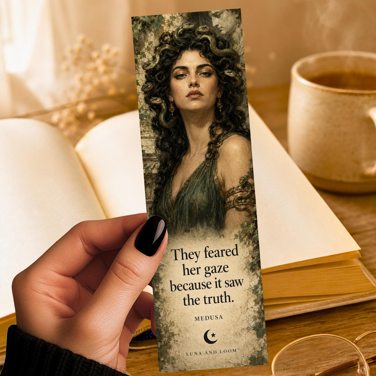 Medusa Bookmark | Greek Mythology Gift | Serpent Hair Page Marker | Mythology Lover Gift