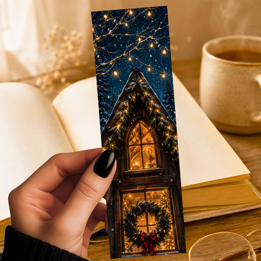 A-Frame Cabin Bookmark | Cozy Christmas Gift | Holiday Cottage Page Marker | Book Lover Gift