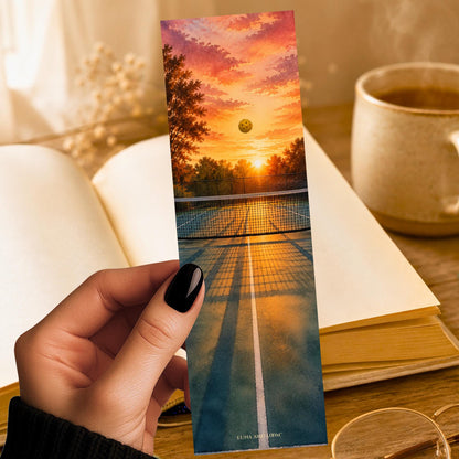 Pickleball Sunset Bookmark | Golden Hour Court Gift | Evening Game Page Marker | Paddle Sport Book Lover Gift