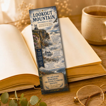 Lookout Mountain Bookmark | Appalachian Landscape | Chattanooga Tennessee Gift | Mountain | Literary | Historical | Civil War