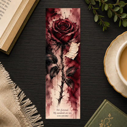 Funny Romance Bookmark | Book Boyfriend Gift | BookTok Present | He's Fictional My Standards