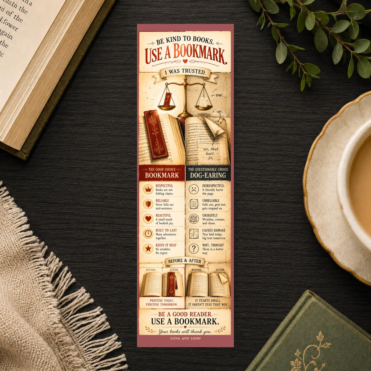 Be Kind to Bookmarks Bookmark | Funny Reader Gift | Book Lover | Reading Humor | Literary |