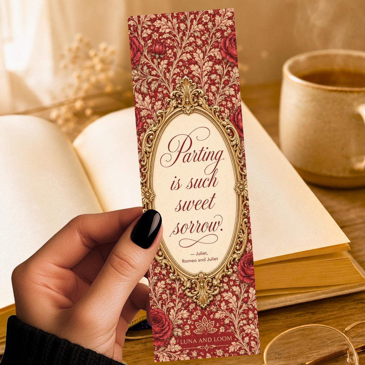 Shakespeare Quote Bookmark | Parting is Such Sweet Sorrow | Wedding Favor | Classic Literature Gift