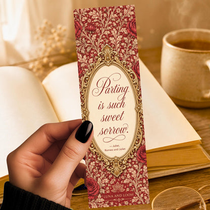 Shakespeare Quote Bookmark | Parting is Such Sweet Sorrow | Wedding Favor | Classic Literature Gift