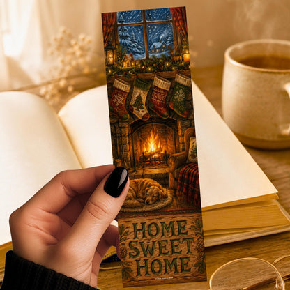 Home Sweet Home Bookmark | Fireside Christmas Gift | Stocking Mantel Page Marker | Book Lover Gift