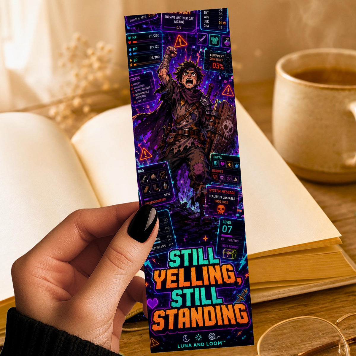 Chaotic Underdog Bookmark | LitRPG Reader Gift | Defiant Hero Page Marker | Gamer Book Lover Gift | Dungeon