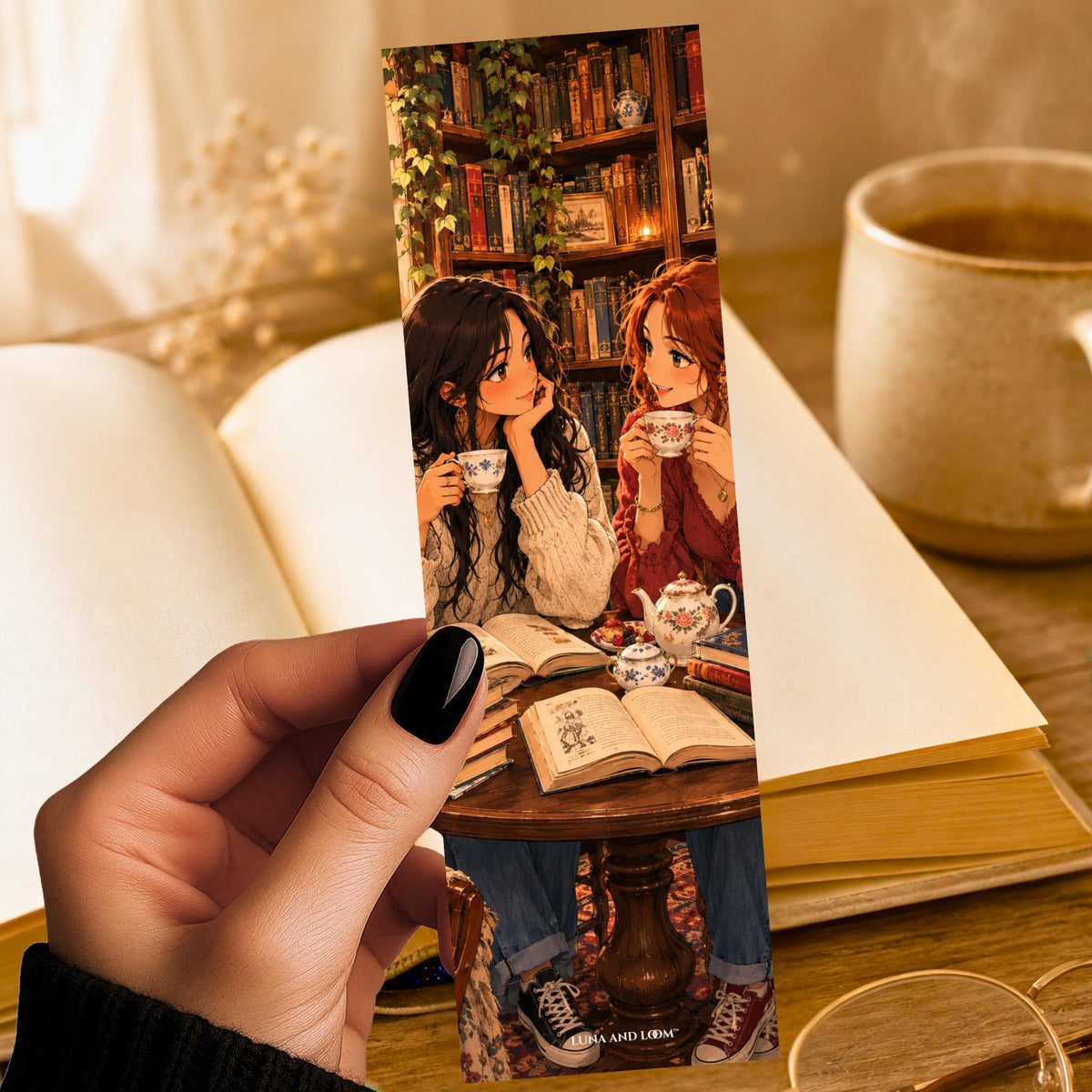Book Club Coffee Bookmark | Retro Pop Art Library Page Marker | Reader Friendship Gift