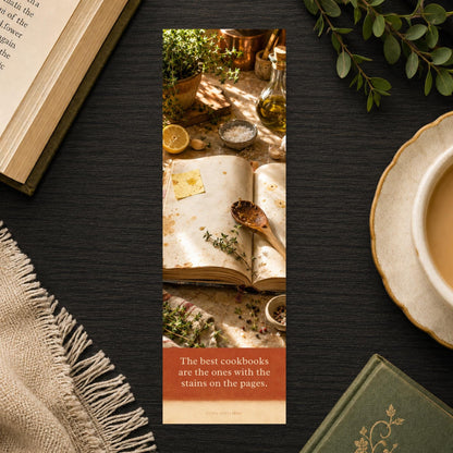 Cookbook Bookmark | Kitchen Still Life | Cookbook Lover | Food and Books Gift