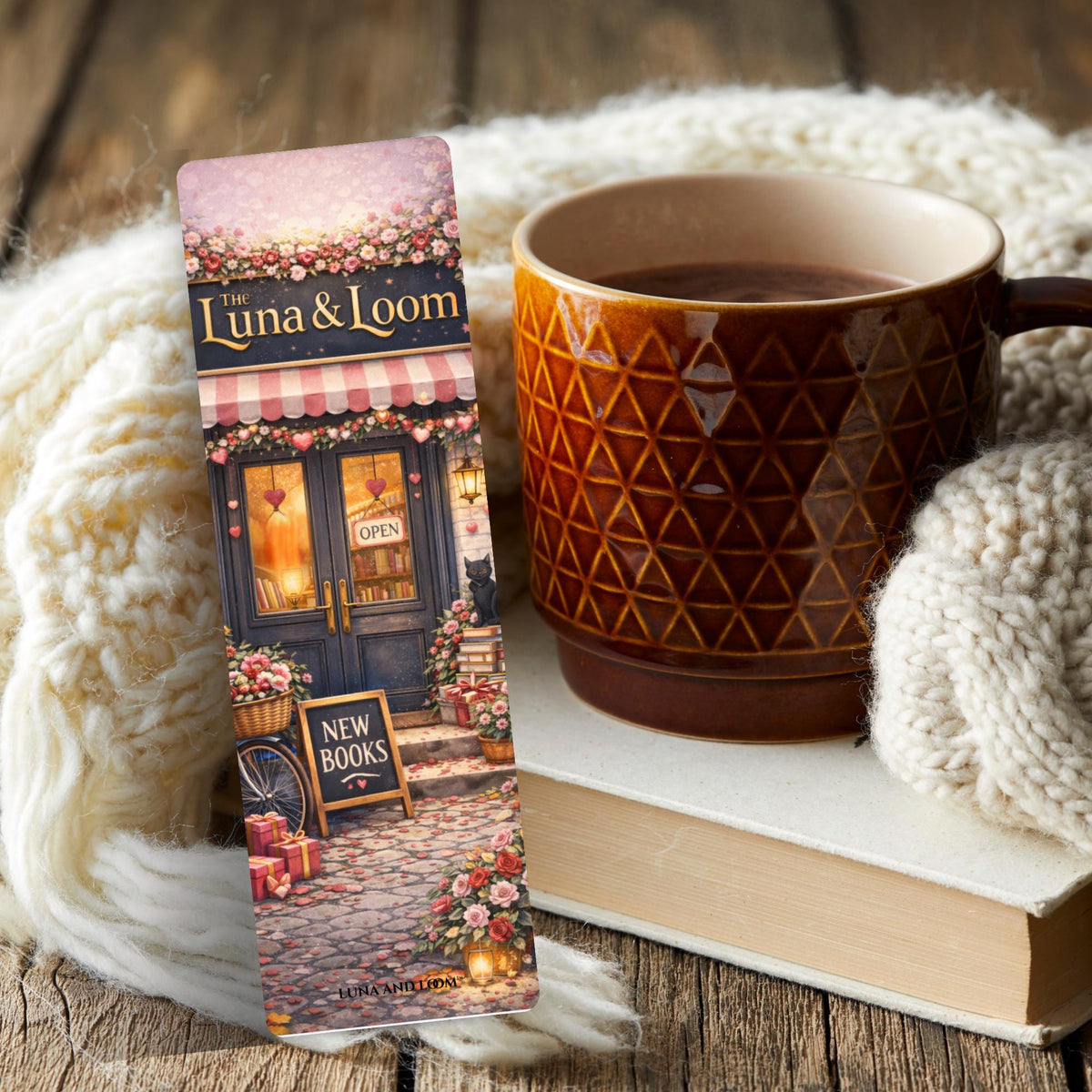 Bookshop Storefront Bookmark | The Luna and Loom | Valentine's Day