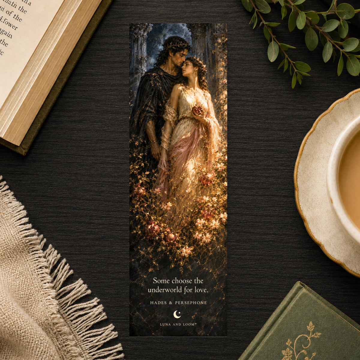 Hades and Persephone Bookmark | Greek Mythology Gift | Pomegranate Page Marker | Mythology Lover Gift