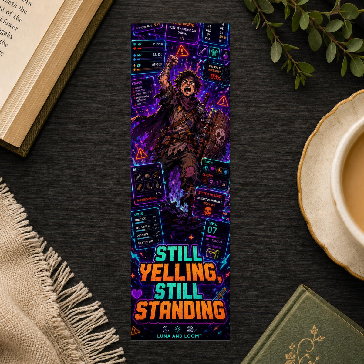 Chaotic Underdog Bookmark | LitRPG Reader Gift | Defiant Hero Page Marker | Gamer Book Lover Gift | Dungeon