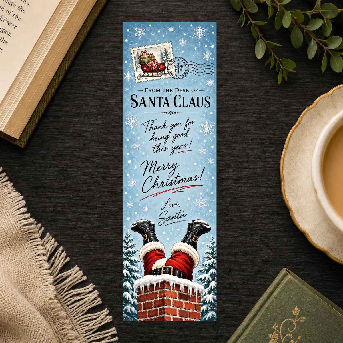 Santa's Letter Bookmark | Whimsical Christmas Gift | From the Desk of Santa Page Marker | Kid Christmas Gift