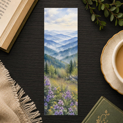 Blue Ridge Wildflowers Bookmark | Asheville Spring Gift | Mountain Overlook Page Marker | Nature Lover Book Gift