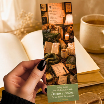 Emotional Support Book Bookmark | Funny Book Lover | Reading as Self Care | Relatable Reader Gift | Funny Bookish Gift | Bookish Wellness