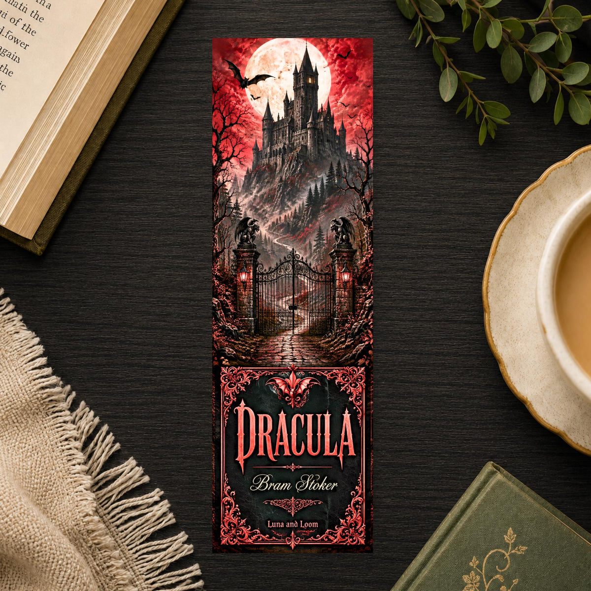 Dracula Bookmark | Bram Stoker Book Cover Page Marker | Classic Literature Gift