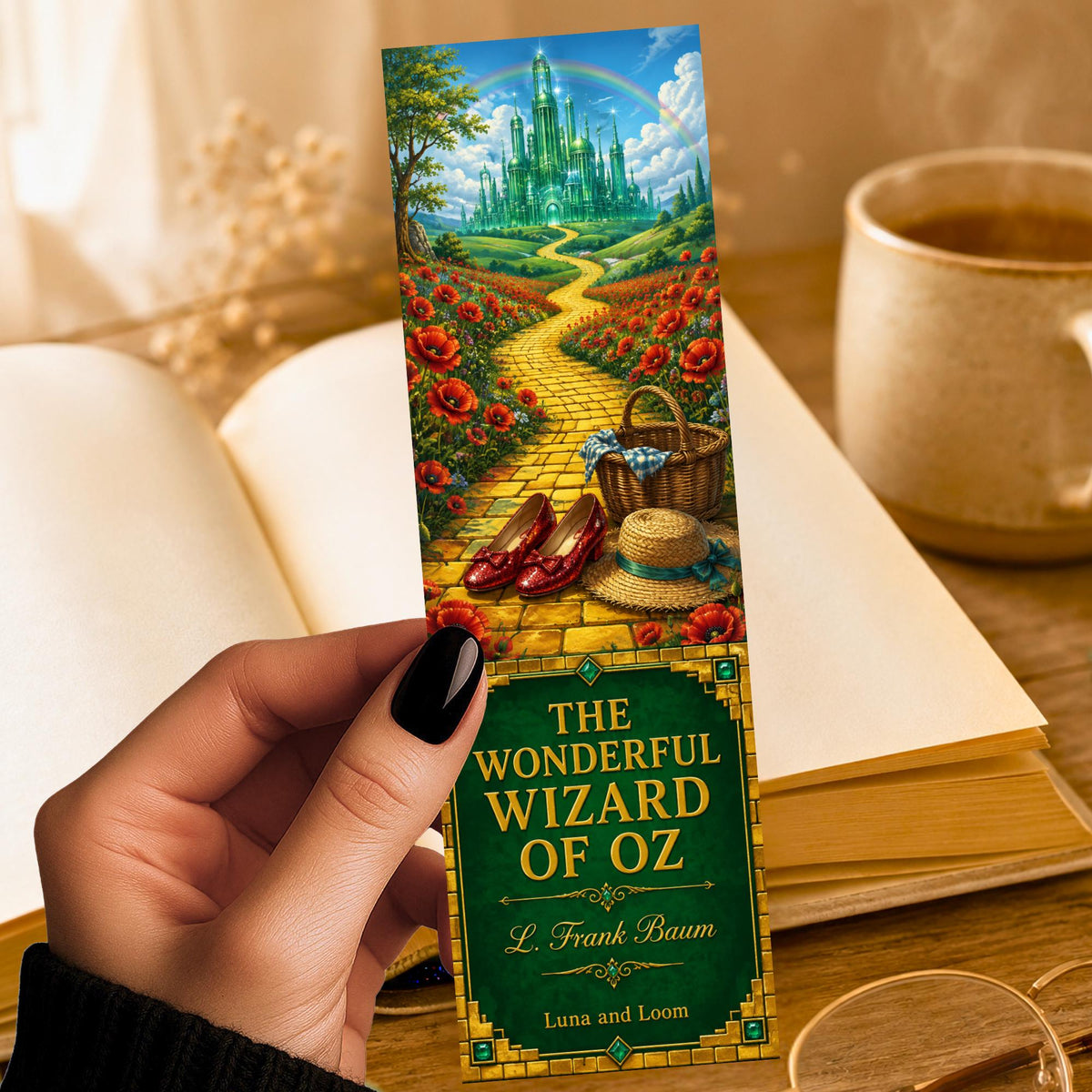 Wizard of Oz Bookmark | L Frank Baum Book Cover Page Marker | Classic Literature Gift