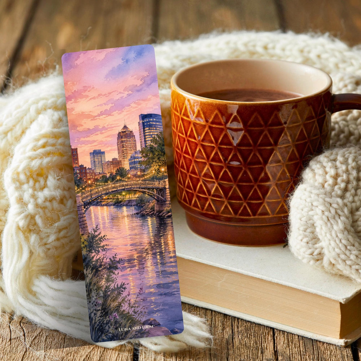 Nashville Pedestrian Bridge Bookmark | Downtown Dusk Gift | String Lights Page Marker | Music City Book Gift