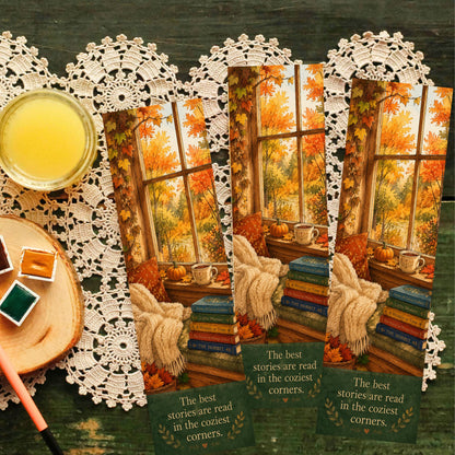 Cozy Books Bookmark | Book Lovers | Clubs | Fall and Autumn