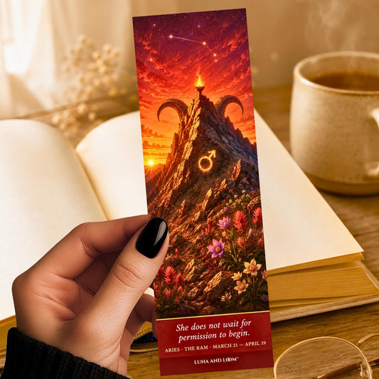 Aries Bookmark | Ram Zodiac Literary Gift | Birthday Gift | Astrology Book Lover | Fire Sign