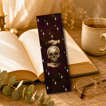Gothic Skull Bookmark | Dark Academia | Witchy Reader Gift | Celestial Gothic Art | Horror Book Lover