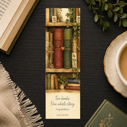 Wedding Bookmark | Two Books One Story Gift | Tender Wedding Card Alternative