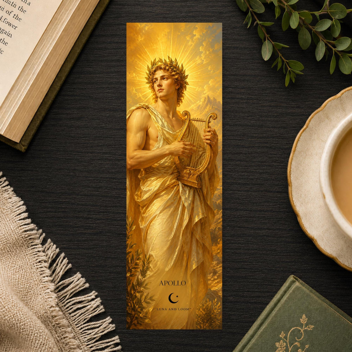 Apollo Bookmark | Greek Mythology Gift | Golden Lyre Page Marker | Mythology Lover Gift