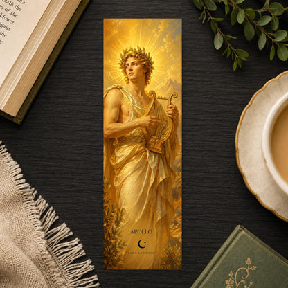 Apollo Bookmark | Greek Mythology Gift | Golden Lyre Page Marker | Mythology Lover Gift