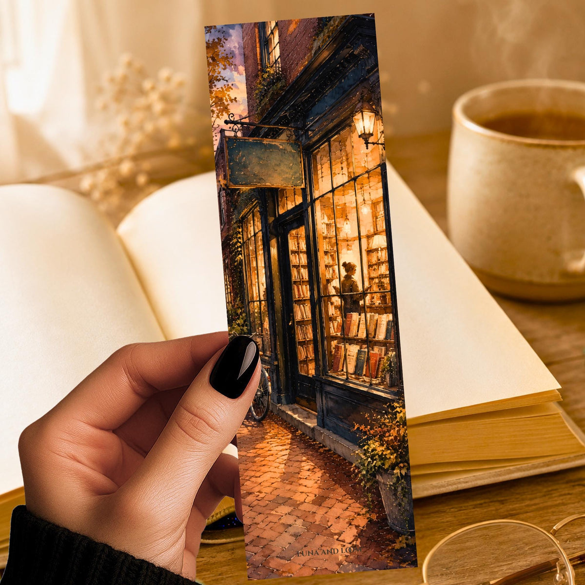Cambridge Bookstore Bookmark | Indie Bookshop Dusk Gift | Cozy New England Page Marker | Book Lover Gift