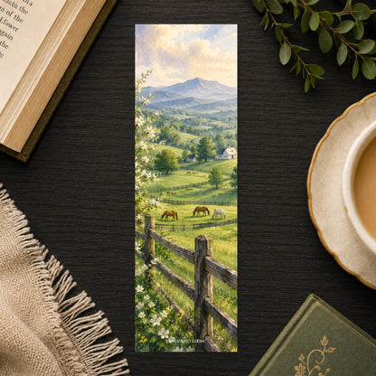 Leicester Countryside Bookmark | Asheville Area Gift | Rolling Farmland Page Marker | Rural Western NC Book Gift