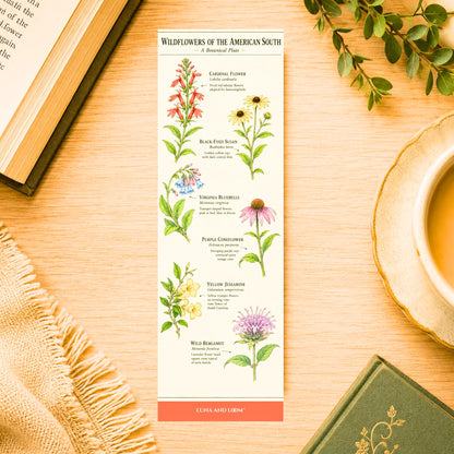 Southern Wildflowers Bookmark | Botanical Illustration | Nature Gift | Field Guide | Flower Lover Gift