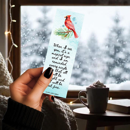 Red Cardinal Bookmark | Grieving | Inspiring Quote |