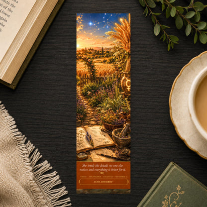 Virgo Bookmark | Maiden Zodiac Harvest Art, Astrology Book Lover Gift