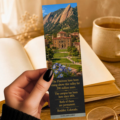 College Town Bookmark | Boulder, Colorado | Norlin Quadrangle | Flatirons | Italianate Architecture | Alumni