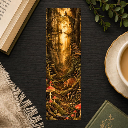Enchanted Forest Bookmark | Fox and Owl | Moody Botanical