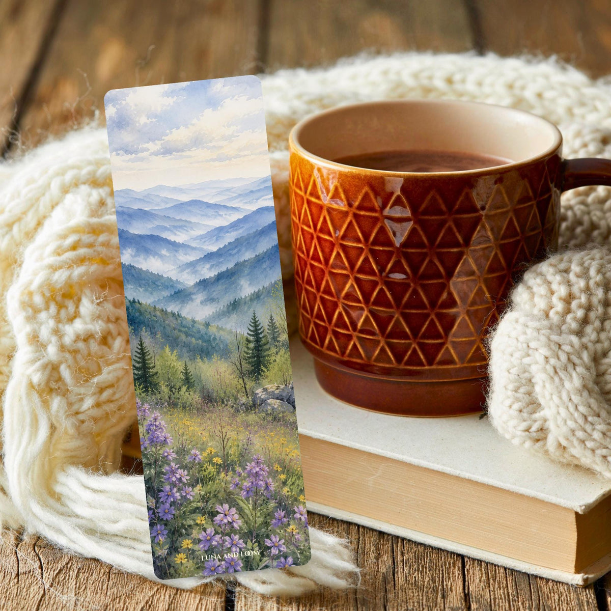 Blue Ridge Wildflowers Bookmark | Asheville Spring Gift | Mountain Overlook Page Marker | Nature Lover Book Gift