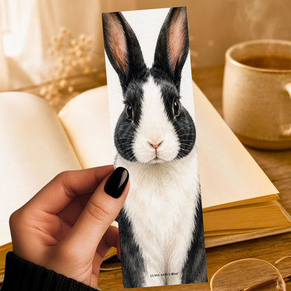 Dutch Rabbit Bookmark | Realistic Portrait | Watercolor Pet Picture | Animal