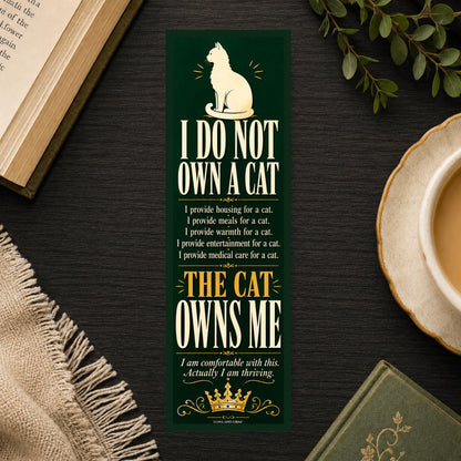 Cat Owns Me Bookmark | Funny Cat Lover Gift | Reader Accessory