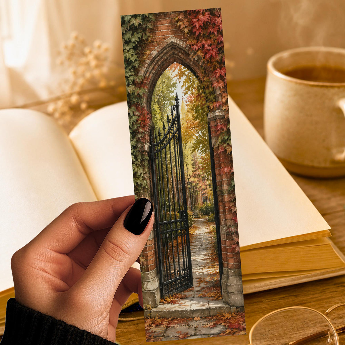 Ivy Gate Bookmark | Collegiate Autumn Gift | Dark Academia Page Marker | Cambridge Campus Book Lover Gift