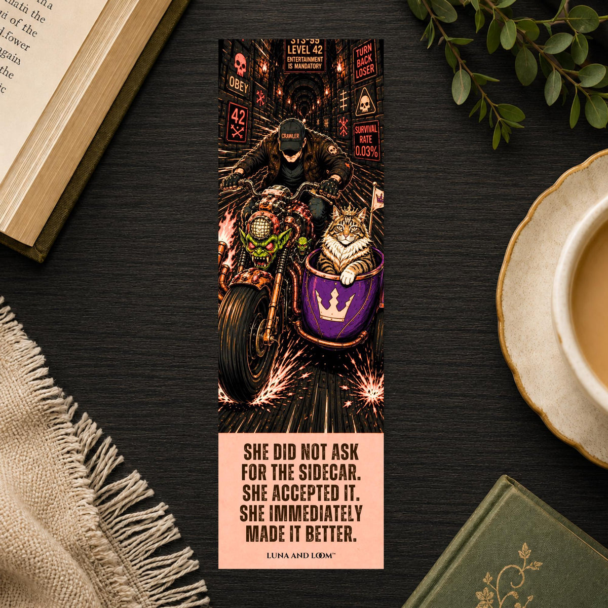 Dungeon Bookmark | Dainty Cat | Crawlers | Gremlins | End of the World | Fantasy Adventure Fiction