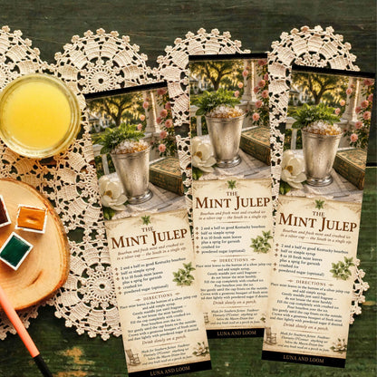 Mint Julep Bookmark | Southern Cocktail | Kentucky Derby Aesthetic | Southern Reader Gift | Literary | Bourbon |