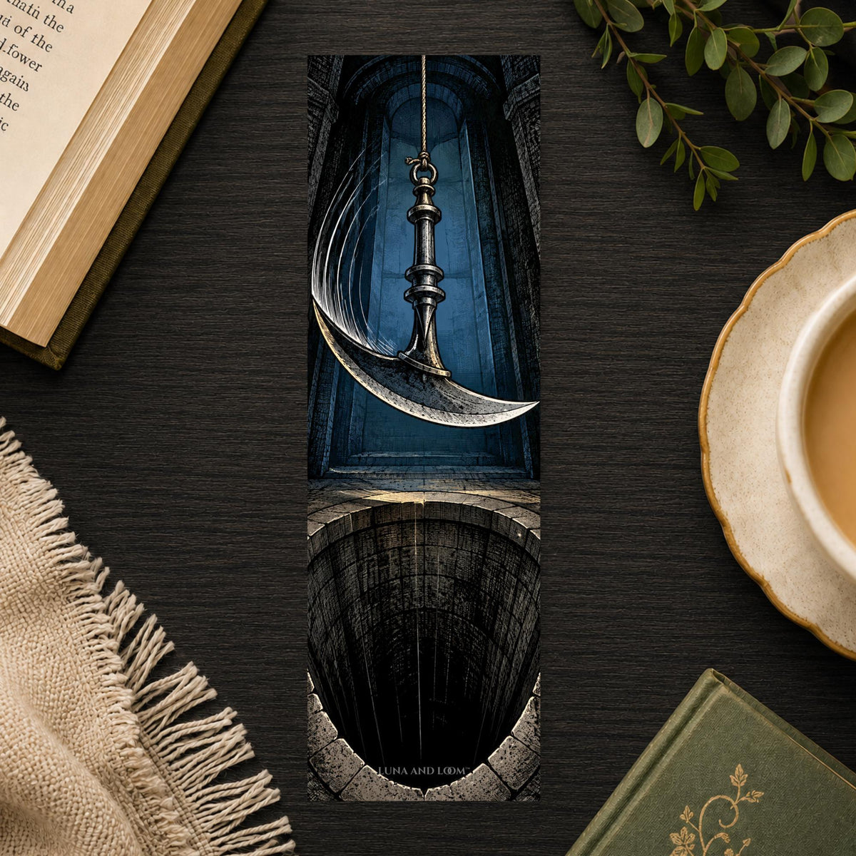 Pit And Pendulum Bookmark | Edgar Allan Poe Gift | Swinging Blade Page Marker | Gothic Horror Book Gift