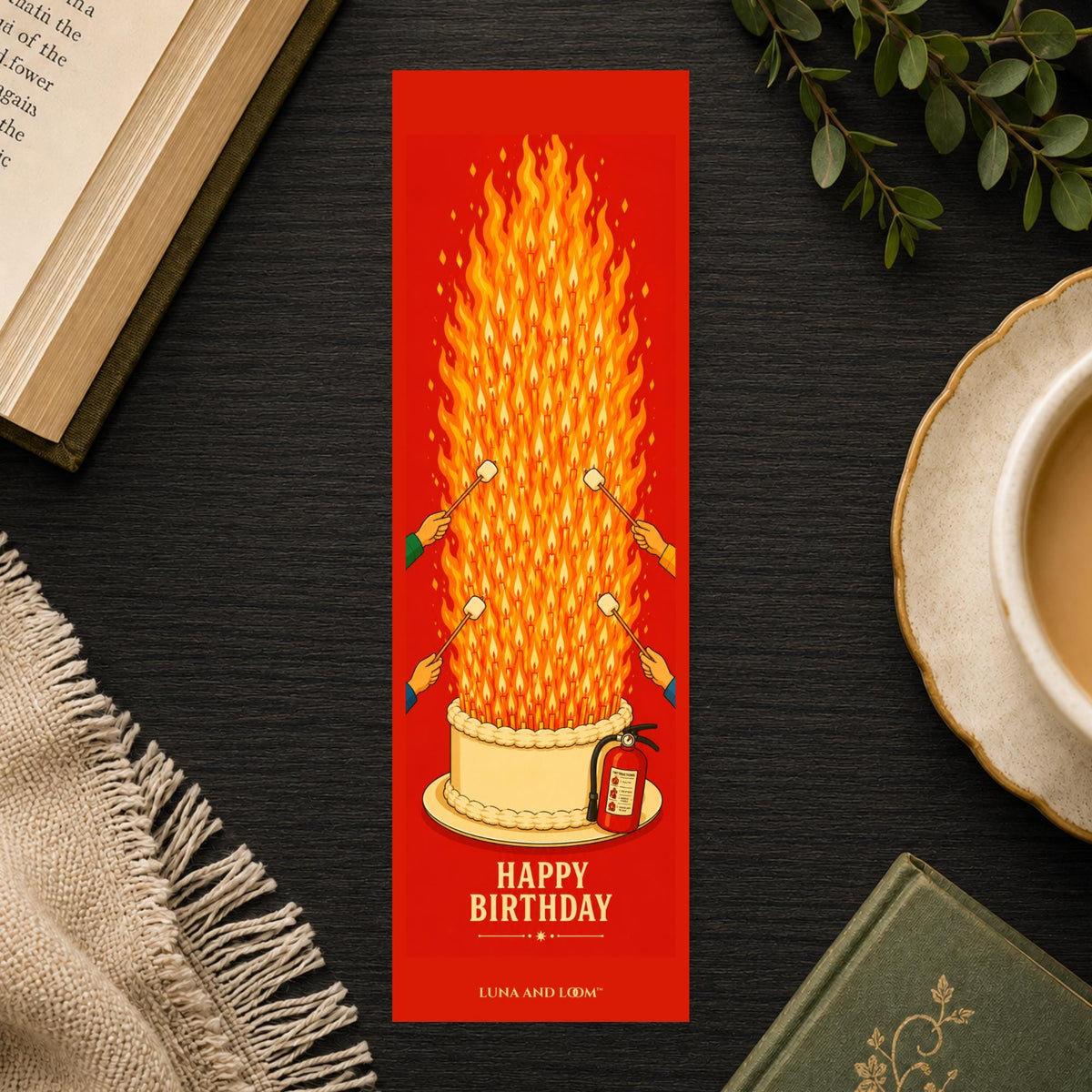 Snarky Birthday Bookmark | Fire Hazard | Too Many Candles