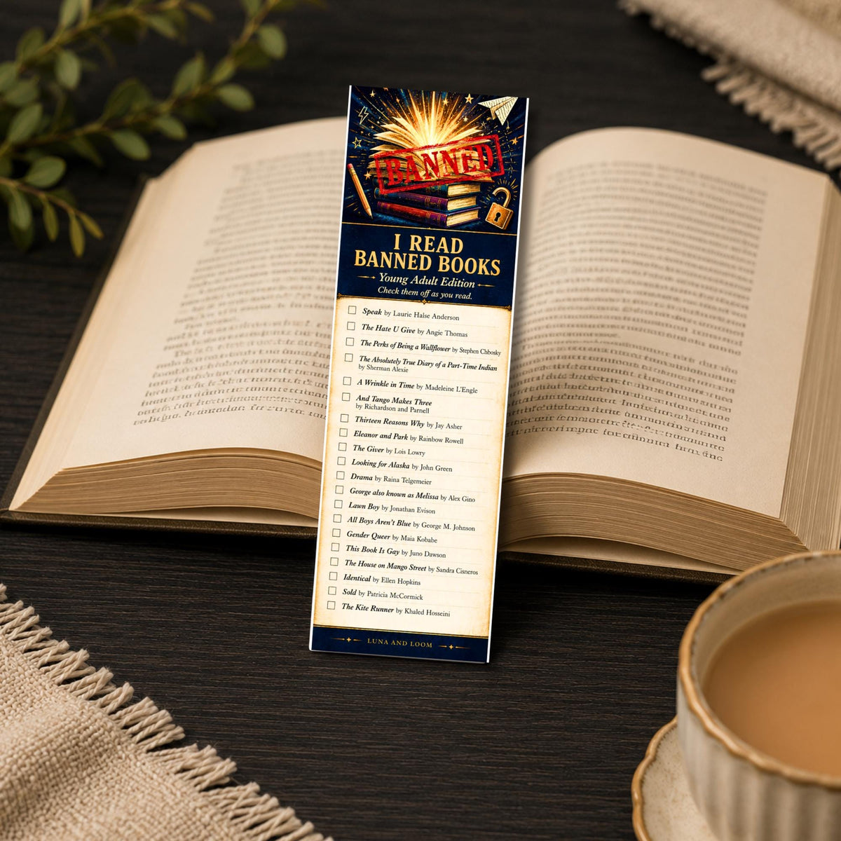 I Read Banned Books Bookmark | Young Adult Edition | YA Reader | Freedom to Read Gift | Book Lover |