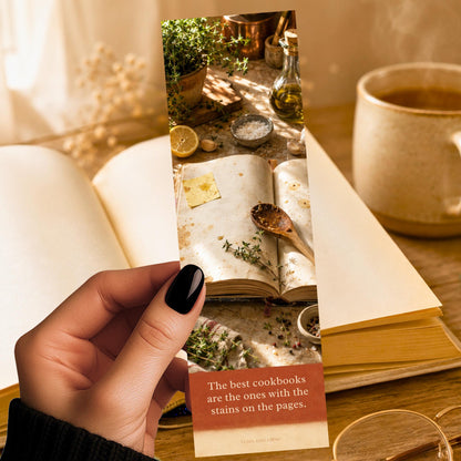 Cookbook Bookmark | Kitchen Still Life | Cookbook Lover | Food and Books Gift