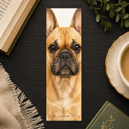 French Bulldog Bookmark | Realistic Dog Portrait | Animal Lover | Watercolor Pet Picture