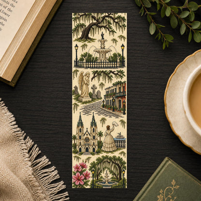 Savannah Bookmark | Georgia | Cross Stitch Matte Print | Spanish Moss | History
