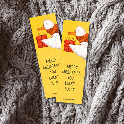 LUCKY DUCK BOOKMARK | MerryChristmas | Stocking Stuffer | Gift Tag
