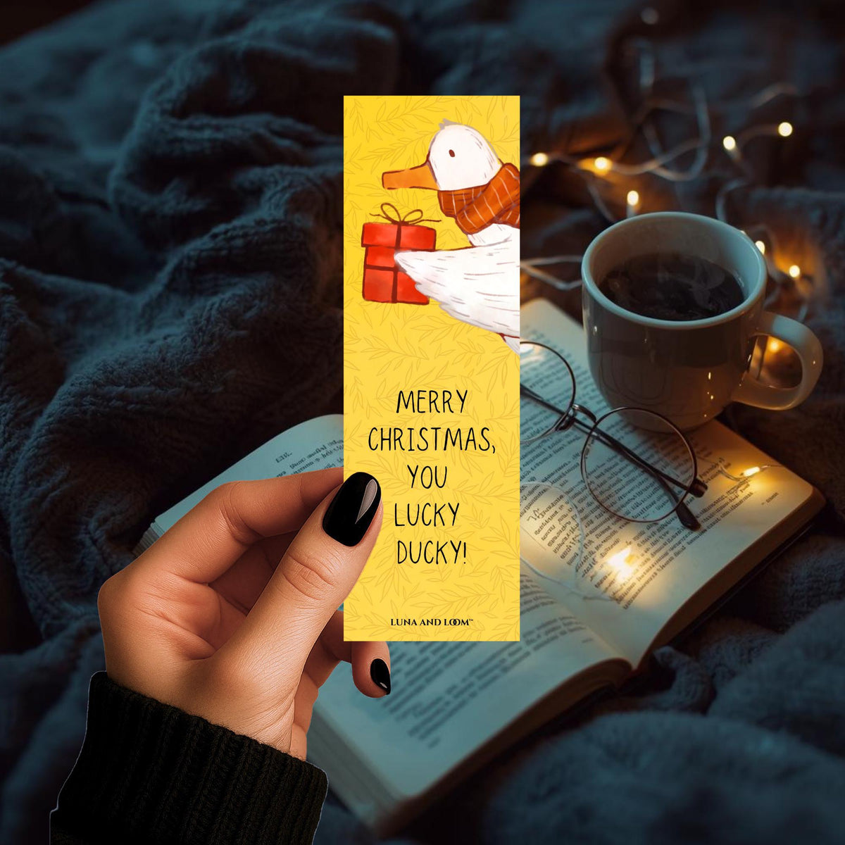 LUCKY DUCK BOOKMARK | MerryChristmas | Stocking Stuffer | Gift Tag