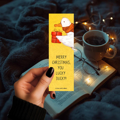 LUCKY DUCK BOOKMARK | MerryChristmas | Stocking Stuffer | Gift Tag